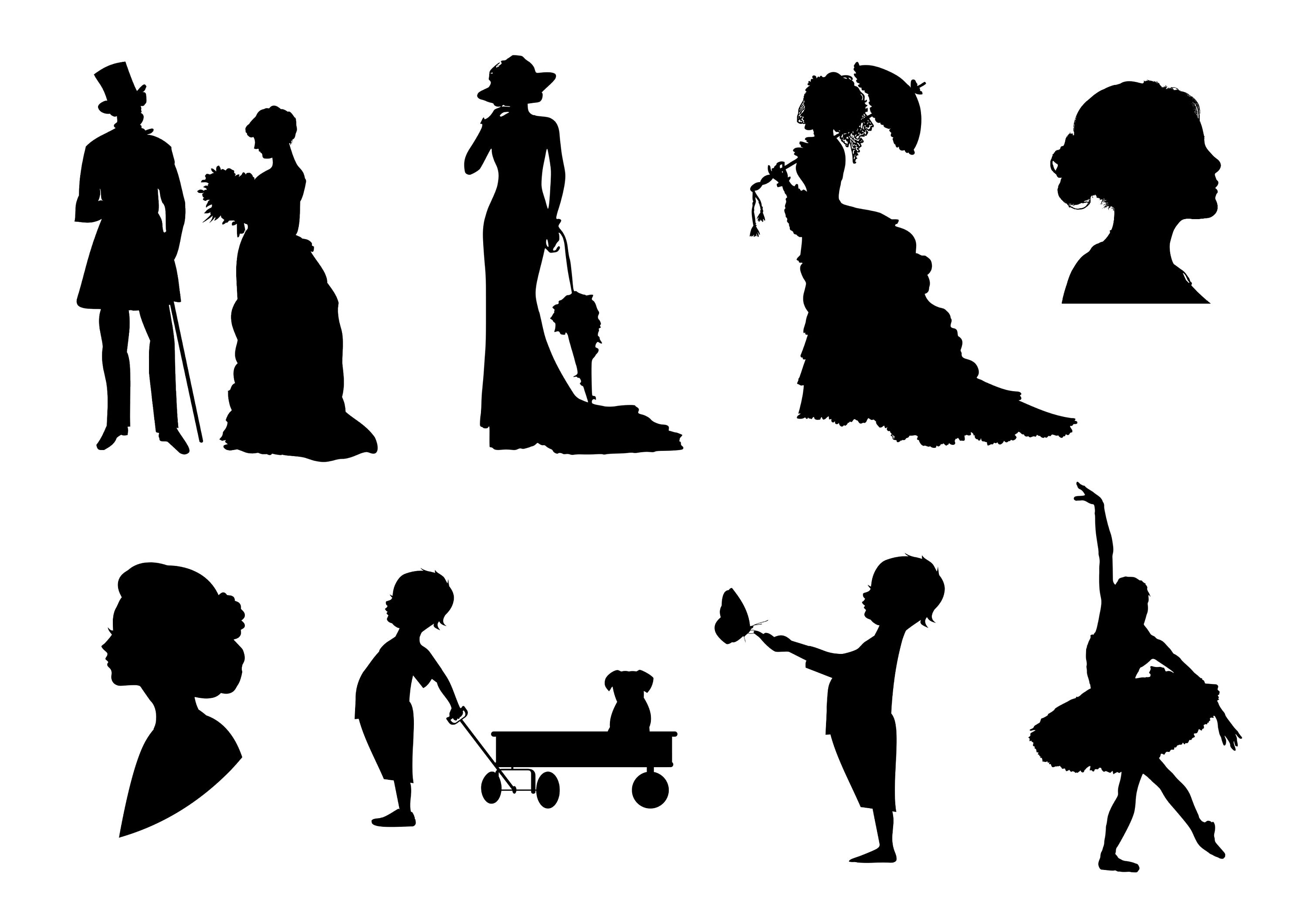 Vintage Silhouettes Fussy Cut Ephemera Junk Journal Collages Etsy