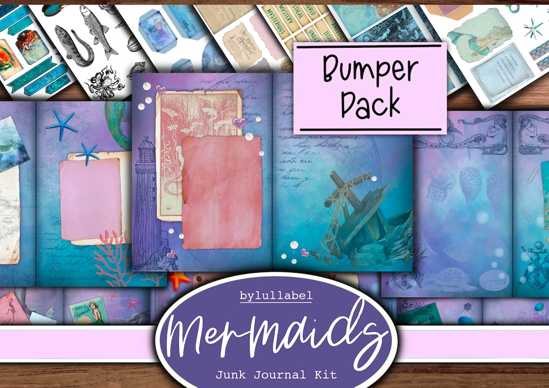 Mystical Mermaids Junk Journal Kit: Printable Ephemera (digital ...