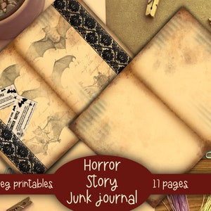 Horror Story Junk Journal Kit, Haunted Ephemera Printable Kit, Uk ...