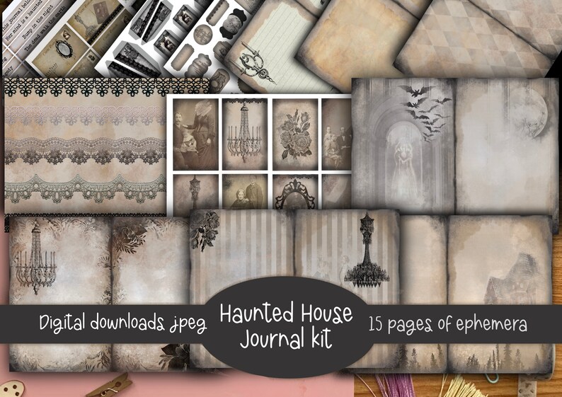 Haunted House Junk Journal Kit: Printable Ephemera (digital Download ...