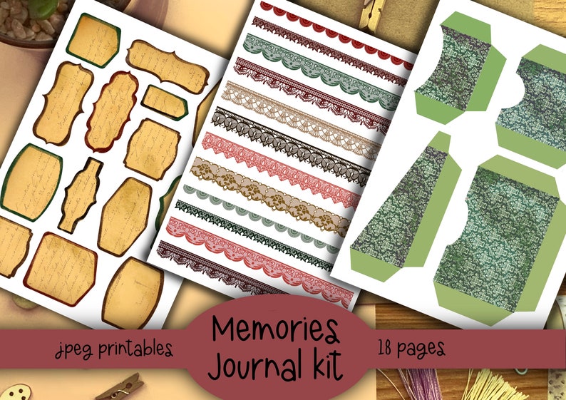 Vintage Memories Junk Journal Kit Ephemera Printable Kit Uk. | Etsy