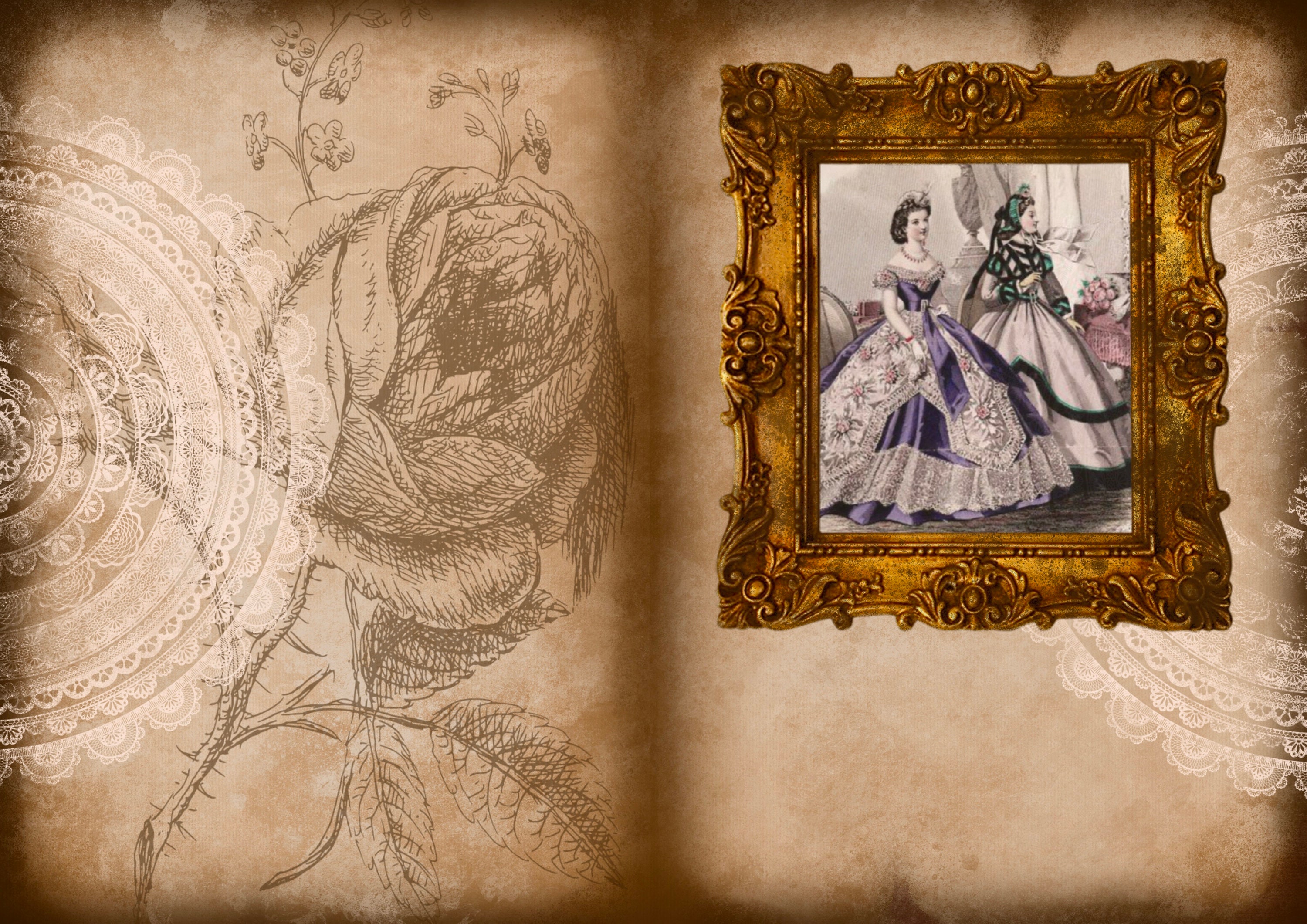 Vintage Lace Junk Journal Pages: Victorian Ephemera Paper Kit (digital ...