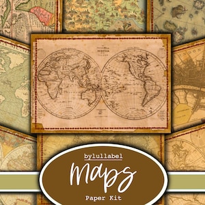 Imprimibles de mapas antiguos, páginas de kit de papel, diario de chatarra de mapas, álbumes de recortes, diarios, papeles de desecho, efímeros, descargas digitales del Reino Unido