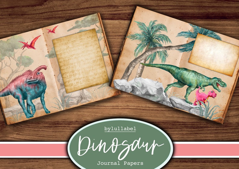 Dinosaur Printable Junk Journal Kit Paper Pagesdino Junk - Etsy