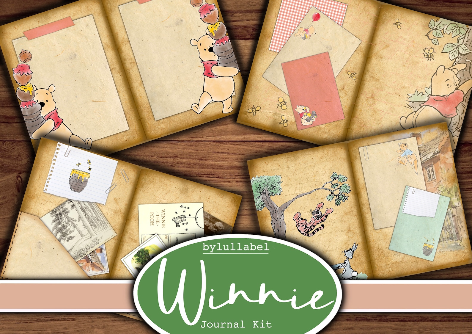 Winnie the Pooh Junk Journal Kit: Printable Ephemera (digital Download ...