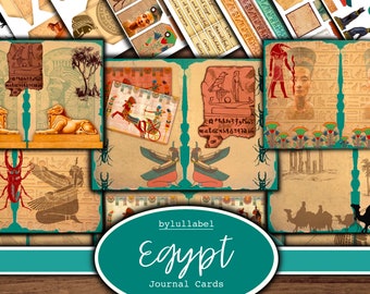 Egyptian junk journal kit,ephemera printable kit,uk. Egypt, cleopatra Paper,pockets,labels, tags, scrap paper pages, embellishments, gift