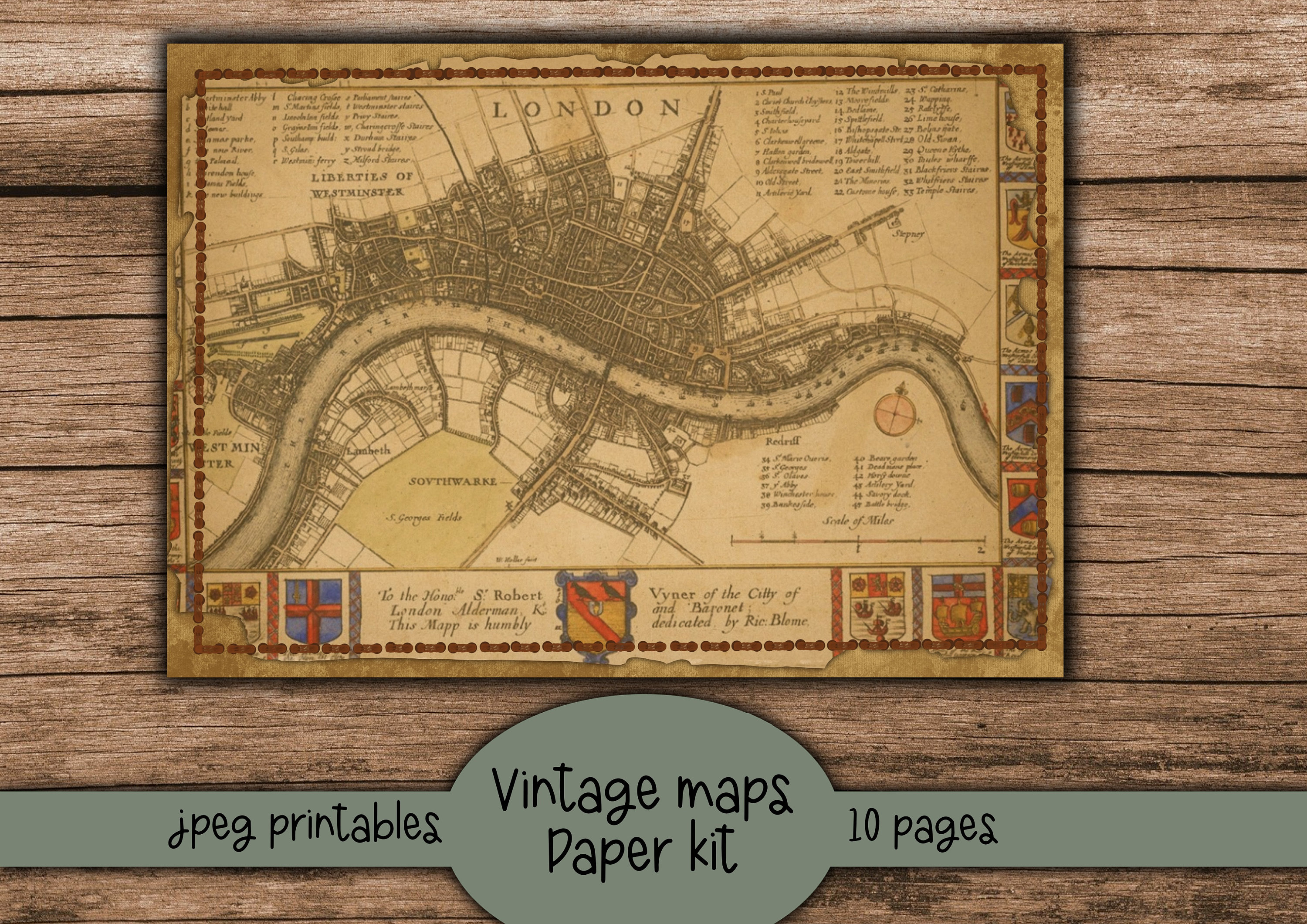 Vintage Map Printables Paper Kit Pages Maps Junk Journal | Etsy