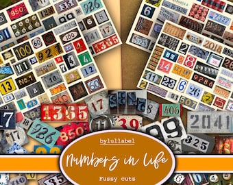 Numbers found in life ephemera, printable, digital downloads. Over 100 to choose from. Junk journal, diary, scrapbook or collage. Typewriter