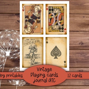 Vintage Playing Cards Ephemera: Queens, Jokers, ATC Cards (Digital Download) image 6