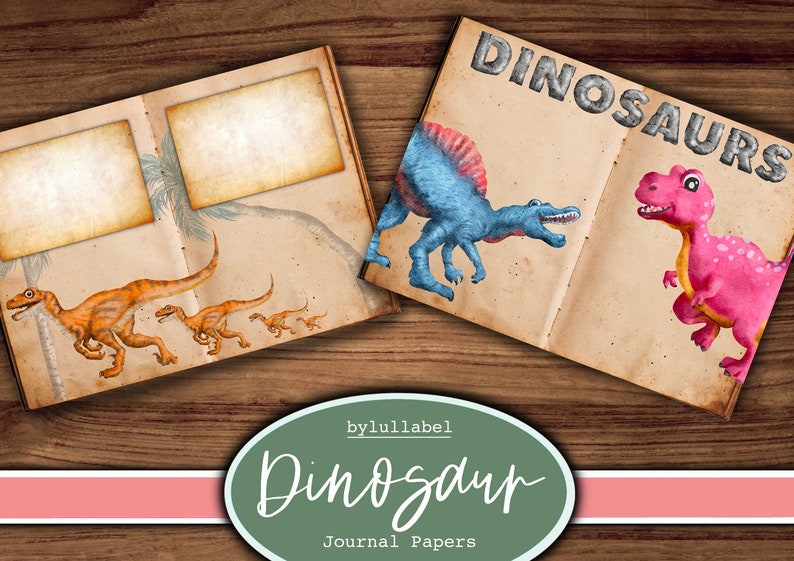 Dinosaur Printable Junk Journal Kit Paper Pagesdino Junk - Etsy