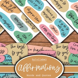 Positive Worte und Affirmationen Ephemera, druckbar, digitale Downloads. Junk Journal, Tagebuch, Scrapbook oder Collage. Schreibmaschine