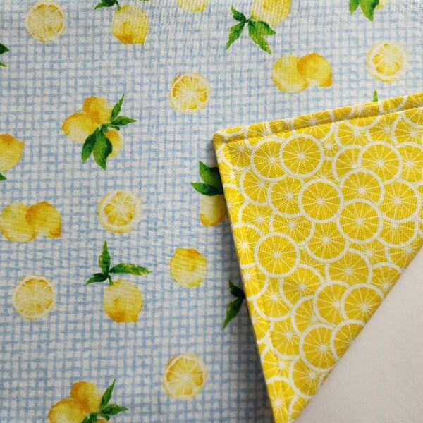 Placemat - lemons placemat, summer placemat, reversible placemat, table setting, spring placemat, lemons and lemon slices, summer dinner