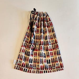 Travel Shoe Bag, shoe print bag, drawstring bag, shoe bag, travel bag, travel accessory, vacation bag