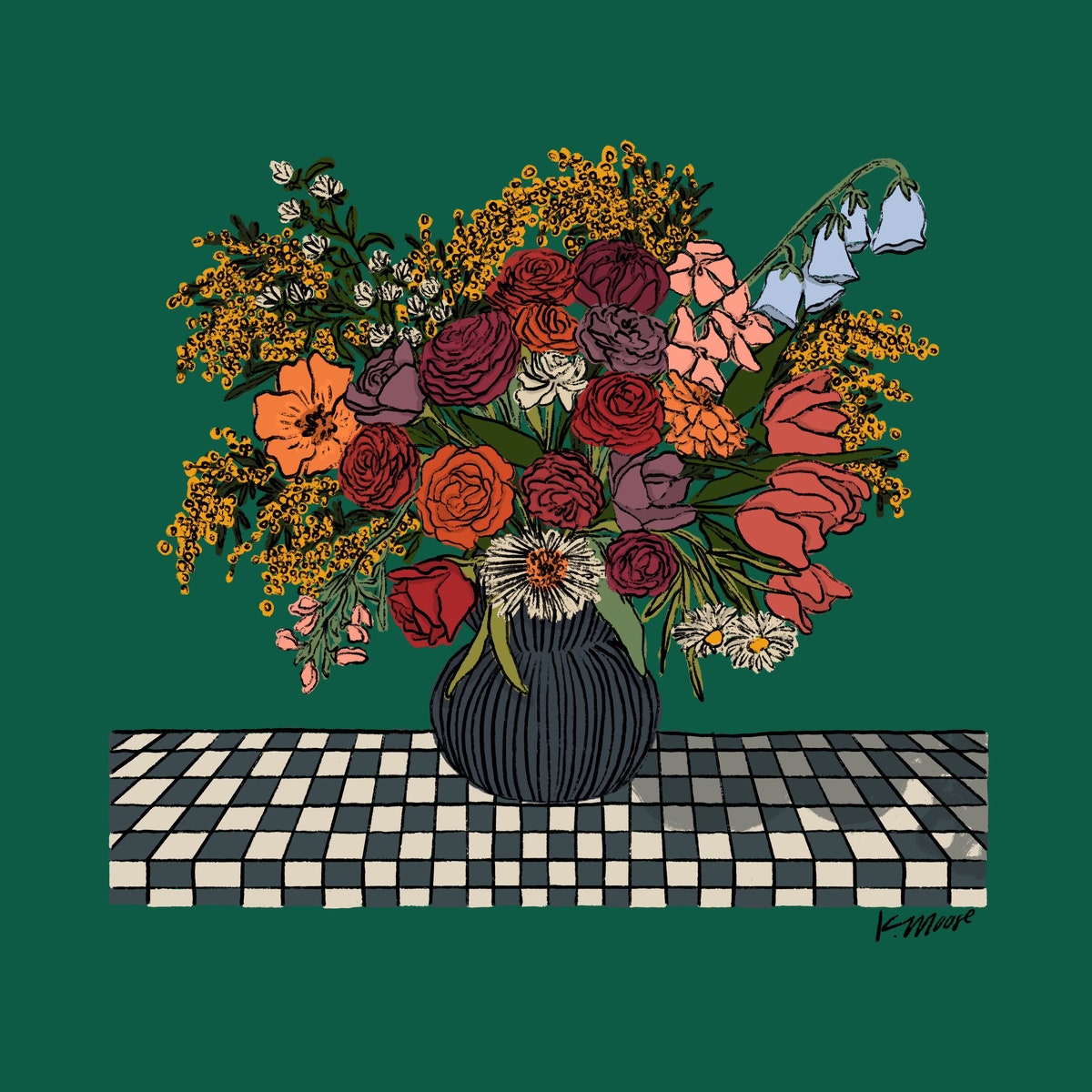Sunday Morning Flower Gathering - Green - Etsy