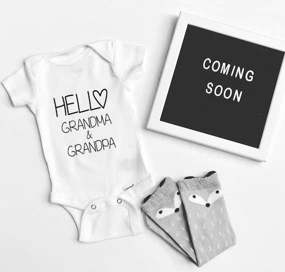 hello grandma and grandpa onesie