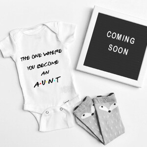 Friends baby announcement, Pregnancy announcement Onesie, Friends pregnancy Onesie, Aunt pregnancy announcement, Sister baby reveal