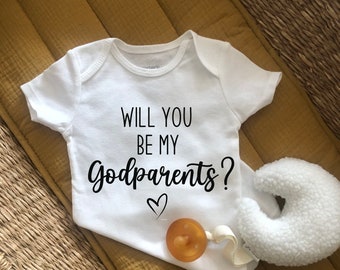 Baptism Onesie , Godparents onesie, Baptism bodysuit, Godparent surprise onesie, Godmother bodysuit, Godfather bodysuit for baby