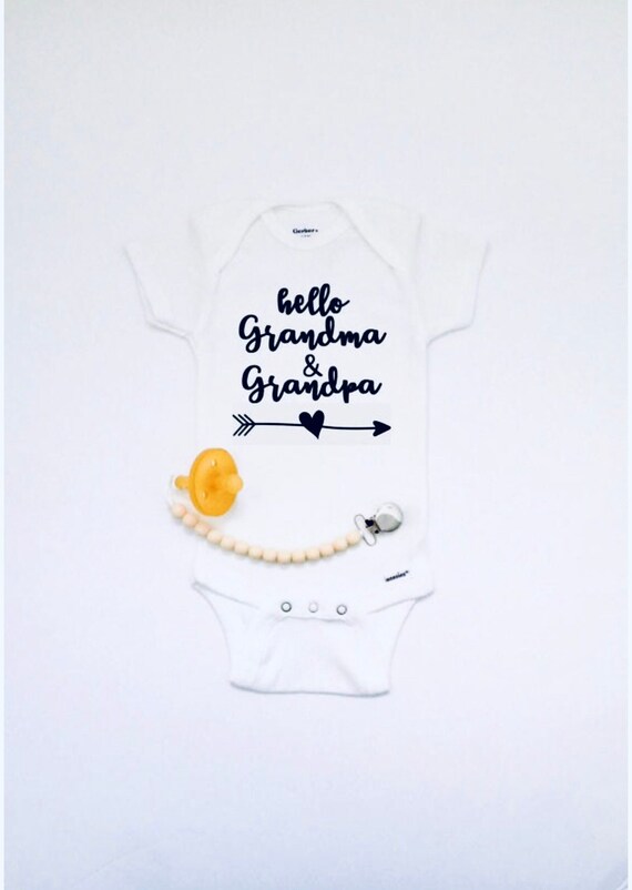 hello grandma and grandpa onesie