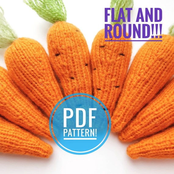 Carrot knitting pattern. Knitting vegetables. Easter props Etsy