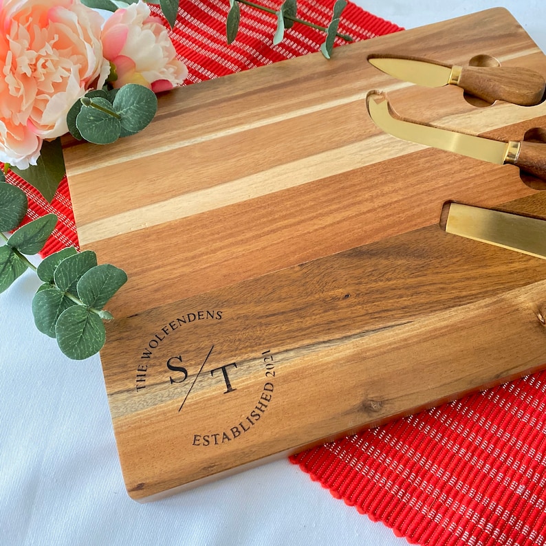 Engraved Personalised Cheese Board Laser Engraved Wedding Etsy