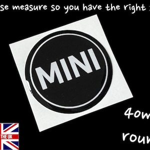 Badge en gel 3D en résine MINI 40 mm sur badge, bonnet classique ou moderne R50 R52 R53 R54