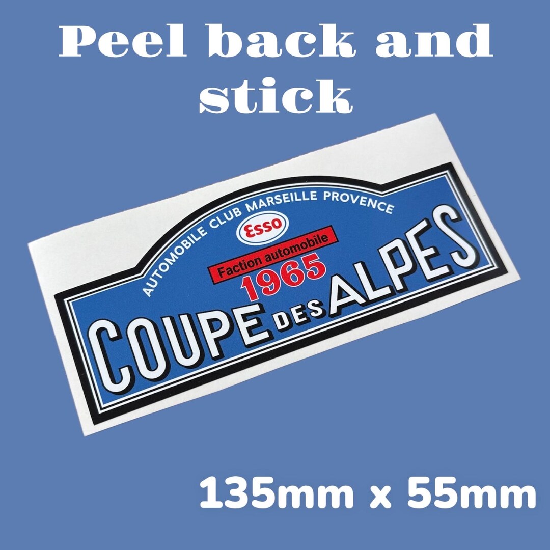 ESSO 1965 Del Coupe Des Alpes Vinyl Sticker Race Track Rally Rallye ...