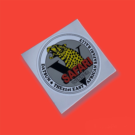 Datsun Safari Winner East African Rally Vinyl Sticker Badge 70mm