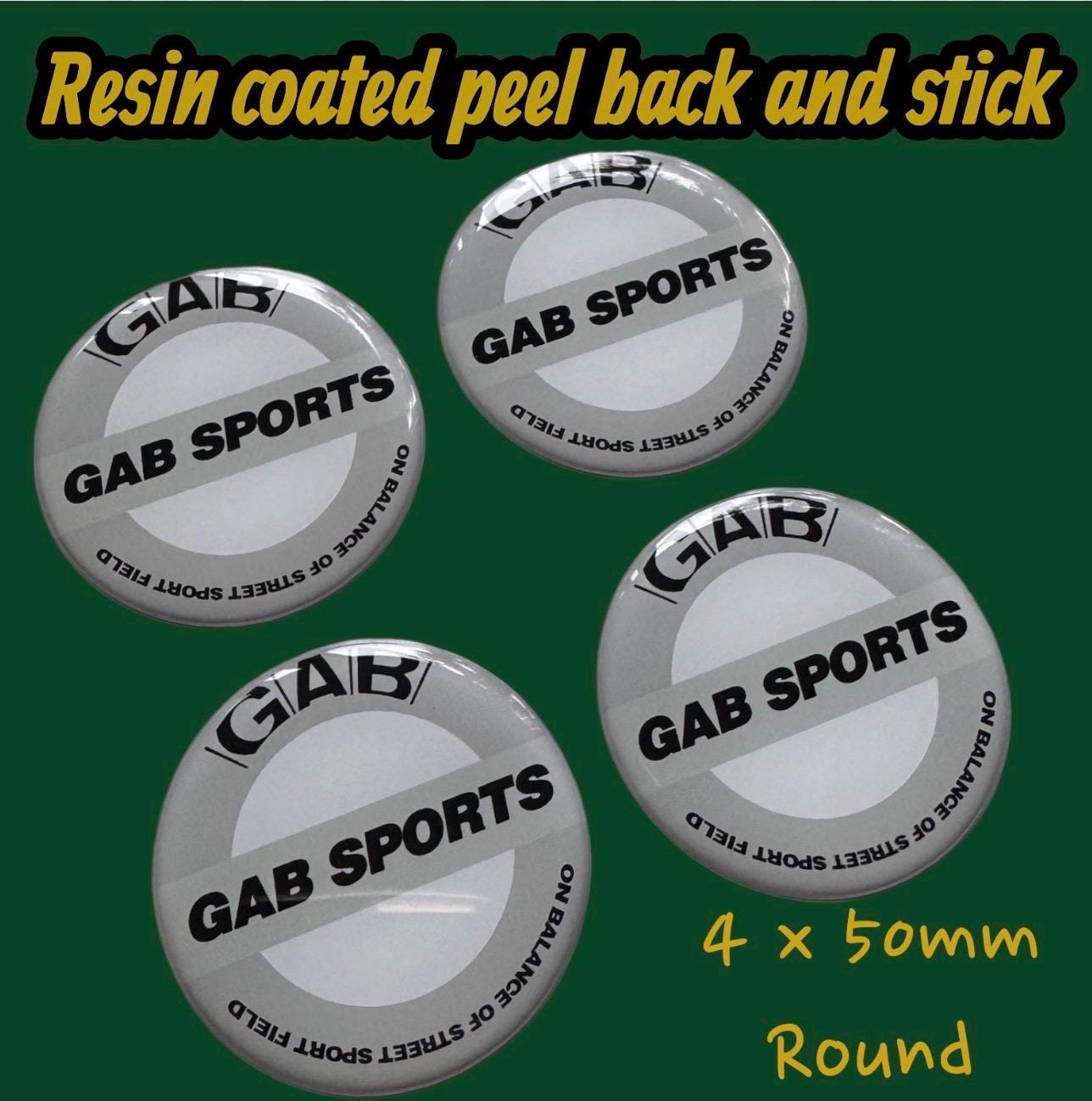 Insignes en résine GAB sports 50 mm X 4 Enjoliveurs de roue Enjoliveurs de roue en alliage Enjoliveur personnalisé sport