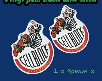 Santa Cruz Cell Block 69 Skateboard Sticker Vinyl Badge - Etsy