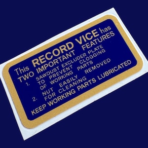 Notice d'utilisation de l'huile pour étau pour disque lubrifié, autocollant vintage en vinyle lubrifié, outil classique, outils fabriqués en Angleterre