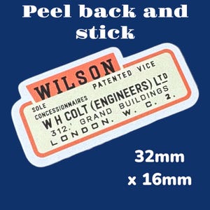 Étau Wilson WH Wilson Engineers W C 2 Sticker vinyle vintage classique pour établi