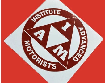 IAM Institute of Advanced Motoring Vinyl Sticker Badge red Colour Classic Motorcycle