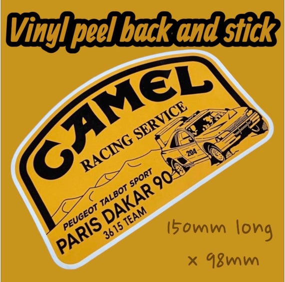 Camel Racing Rally Vinyl Sticker Period off Road Peugeot Talbot