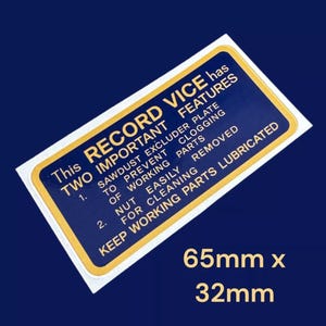 Notice d'utilisation de l'huile pour étau pour disque lubrifié, autocollant vintage en vinyle lubrifié, outil classique, outils fabriqués en Angleterre
