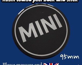 Mini insignia blanca y negra de 95 mm recubierta de resina