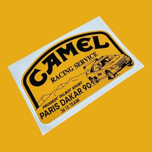 Camel racing rally vinyl sticker period off road Peugeot talbot sport