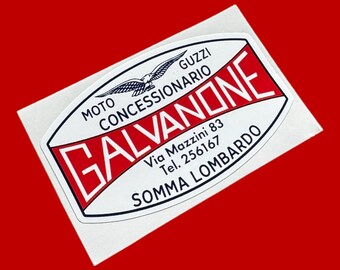 Galvanone moto guzzi concessionario Dealership Dealer Vinyl Sticker Lambretta Vespa Li Tv Sx LD classic vintage