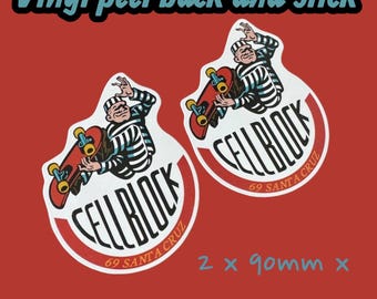 Santa Cruz Cell Block 69 Skateboard Sticker Vinyl Badge - Etsy