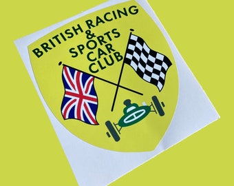 BRCC British Racing Sports Car Club Motoring Vinyl Sticker Classic Car Badge