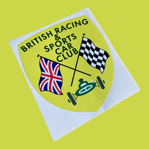 BRSCC British Racing Sports Car Club Motoring Vinyl Sticker Classic Car Badge