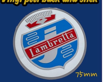 lambretta innocenti series 1, 2, 3  round vinyl sticker badge decal li tv sx lis