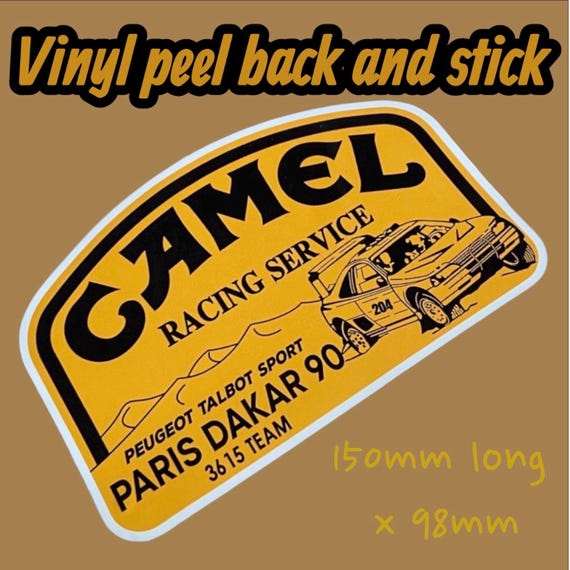 Camel Racing Rally Vinyl Sticker Period off Road Peugeot Talbot
