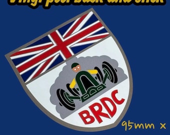 BRDC British Racing Fahrer Club Sport Motoring Vinyl Aufkleber Oldtimer Abzeichen