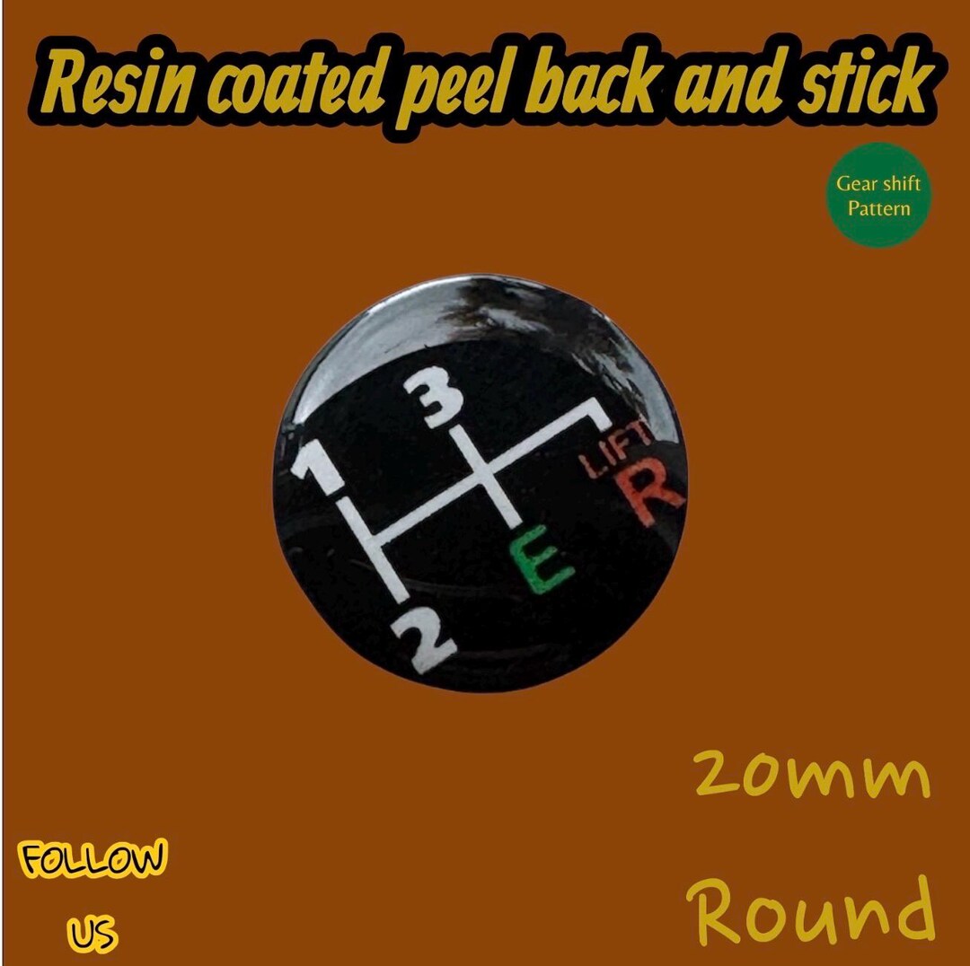 Shift Lever Pattern 20mm Gear Knob Shift Pattern Lever Sticker 3D Domed Universal Badge 4 ...