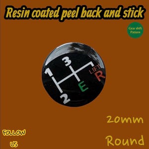 20mm Gear Knob Shift Pattern Lever Sticker 3D Domed universal badge 4 Speed R mini metro Austin mini vintage