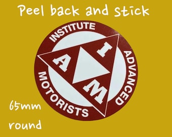 IAM Institute of Advanced Motoring Vinyl Sticker Badge red Colour Classic Motorcycle