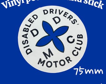Disabled Drivers Motor Club vinyl sticker bumper Badge Vintage Classic car DDMC