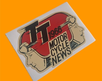 1966 TT 1966 motor cycle news vinyl sticker Isle of Man vinyl sticker