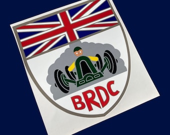 BRDC British Racing Drivers Club Sport Motoring Vinyl Sticker Classic Car Badge