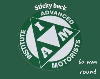 IAM Institute of Advanced Motoring Vinyl Sticker Badge green Colour Classic Motorcycle